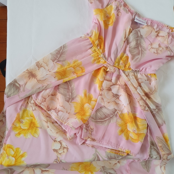 Mango Size 10 Girls Youth Jumpsuit with Trail Pink and Yellow Summer Dress - Picture 2 of 8